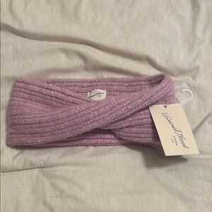 Pink Knitted Hair Accessory with Twisted Design